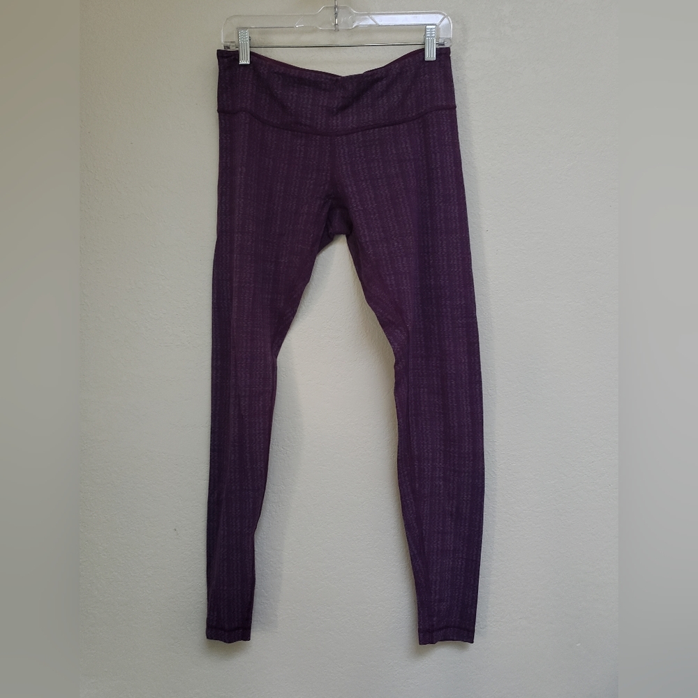 Lululemon Women’s Purple Stripe Low Rise Full Length Wunder Under Legging
